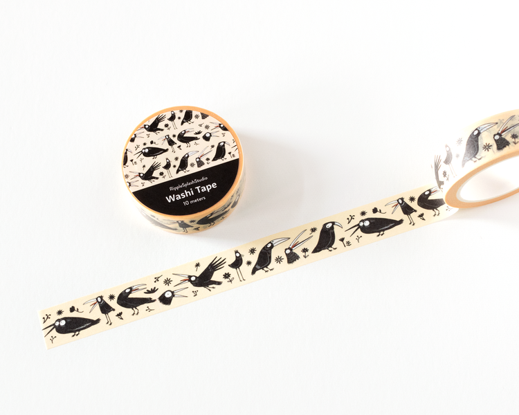 Ruban Washi Corbeaux