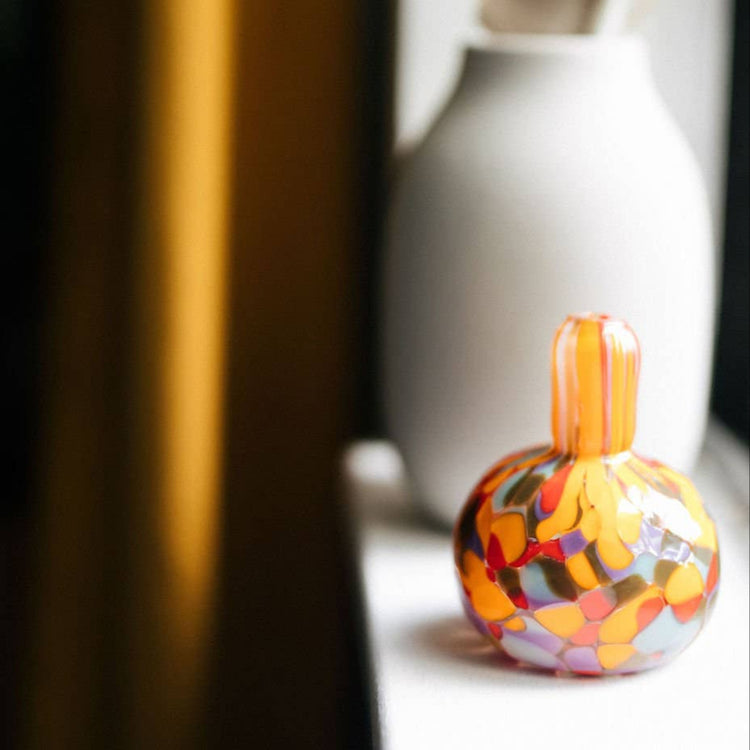 Mini Jester Blown Glass Vase