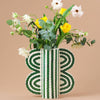Large green Butterfly ceramic vase
