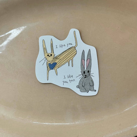 Autocollant Lapins I like you