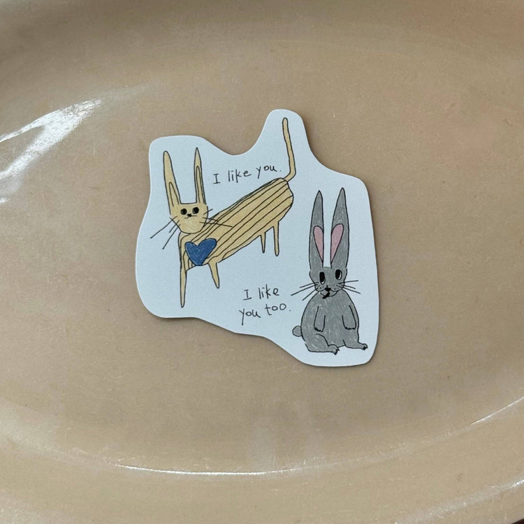 Autocollant Lapins I like you
