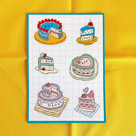 Feuille d'autocollants Cakes
