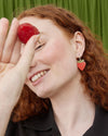 Boucles d'oreilles en céramique Fraise