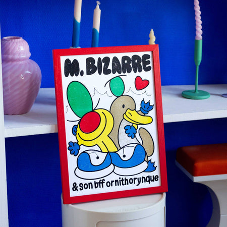Affiche risographie 'Monsieur Bizarre'  