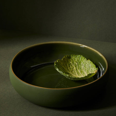 Large Ewa green stoneware serving bowl