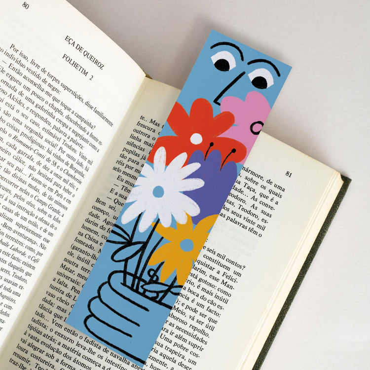 Marque-page Fleurs bleues