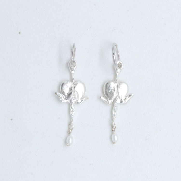 Boucles d'oreilles Coeur saignant et perle