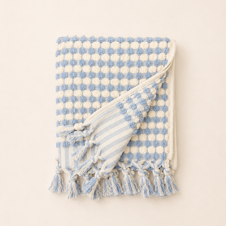 Serviette éponge Balloune bleu ciel [tailles variées]
