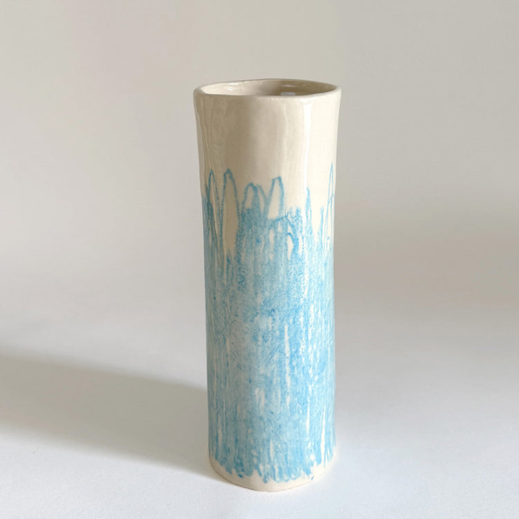 Vase crayonnage bleu