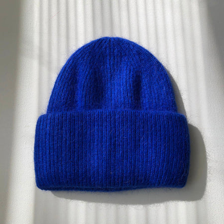 Tuque en laine Angora bleu royal