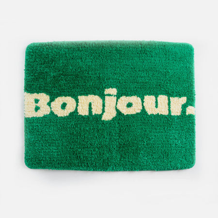 Tapis de bain Bonjour vert