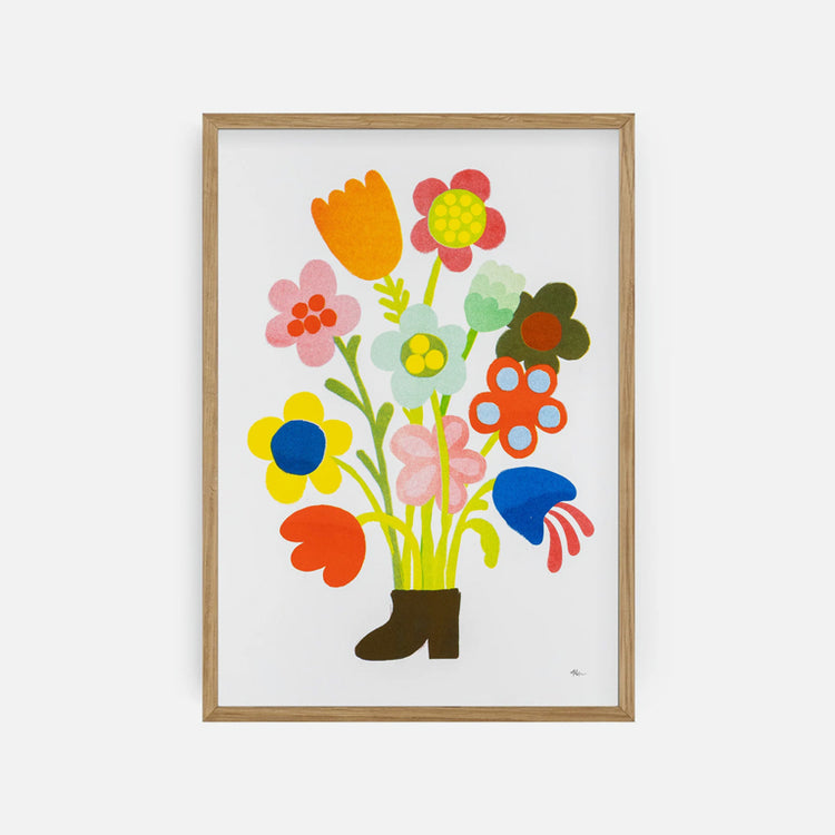 Affiche risographie 'Boot Vase'