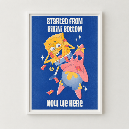 Affiche risographie 'Sponge Bob'