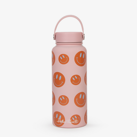 Pink Smiley water bottle 1L