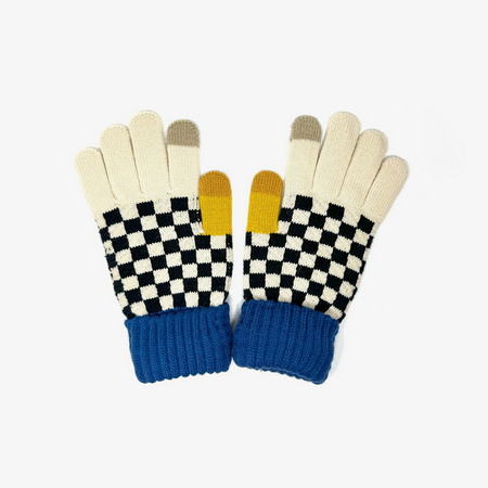 Blue tactile gloves