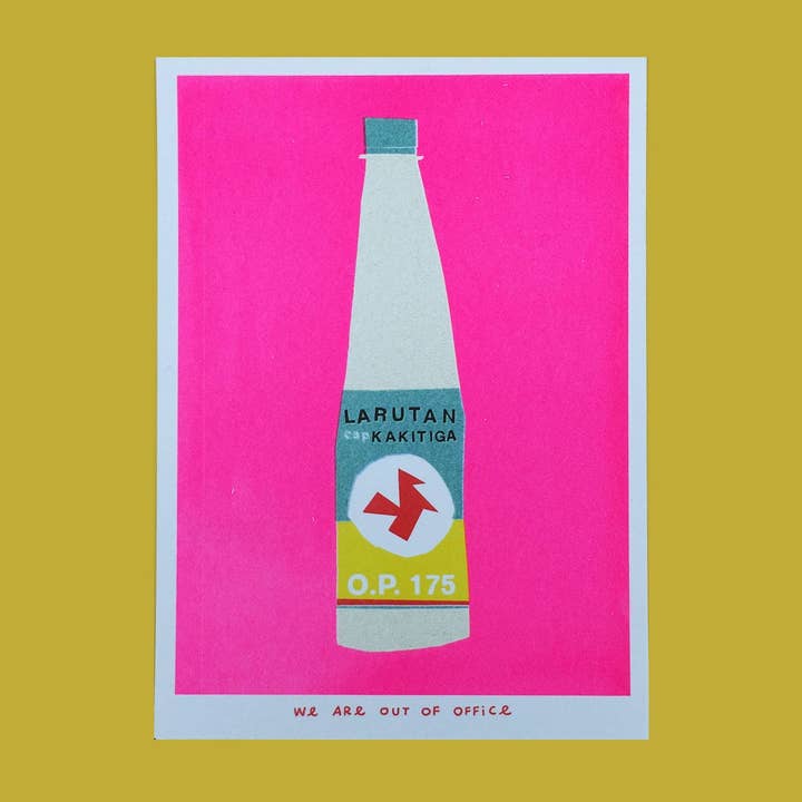 Affichette risographie 'Indonesian Bottle Kakitiga'