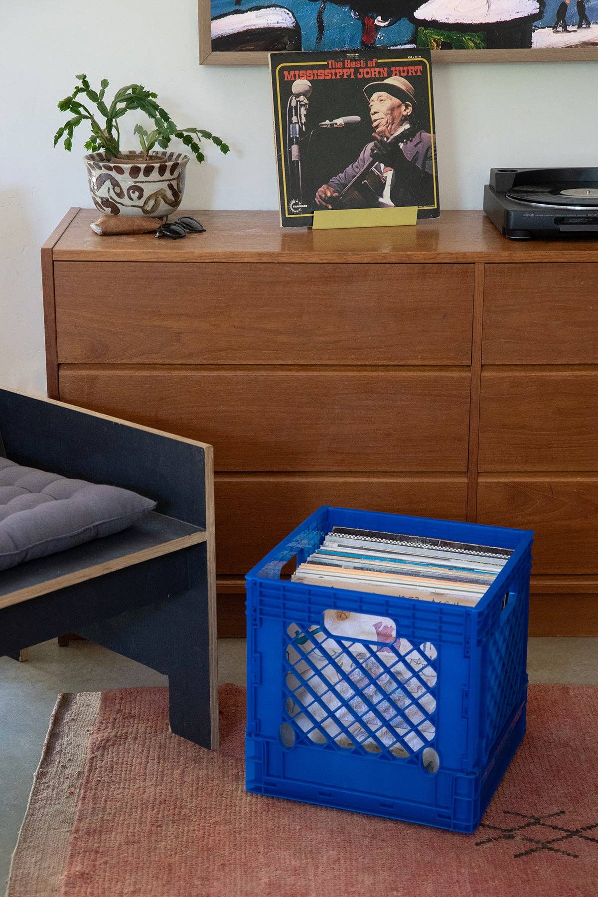 Caisse de rangement / vinyles pliable