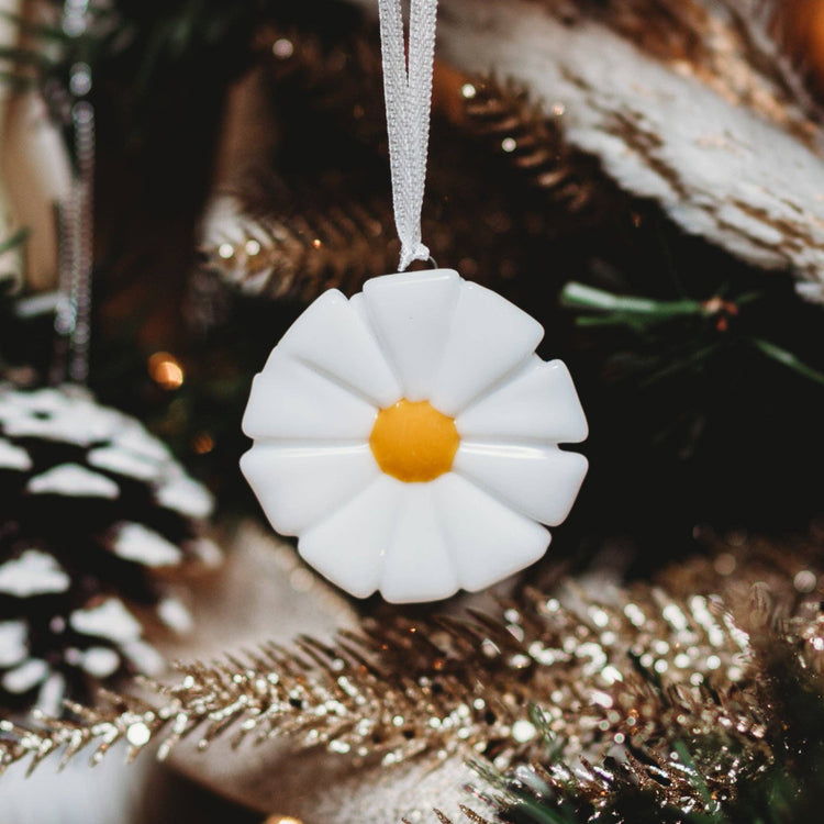 Ornement de Noël en verre Marguerite