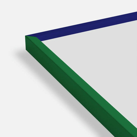 Cadre de bois bleu/vert et plexiglas [50x70cm]