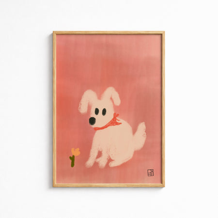 Affiche 'Chien Fleur'