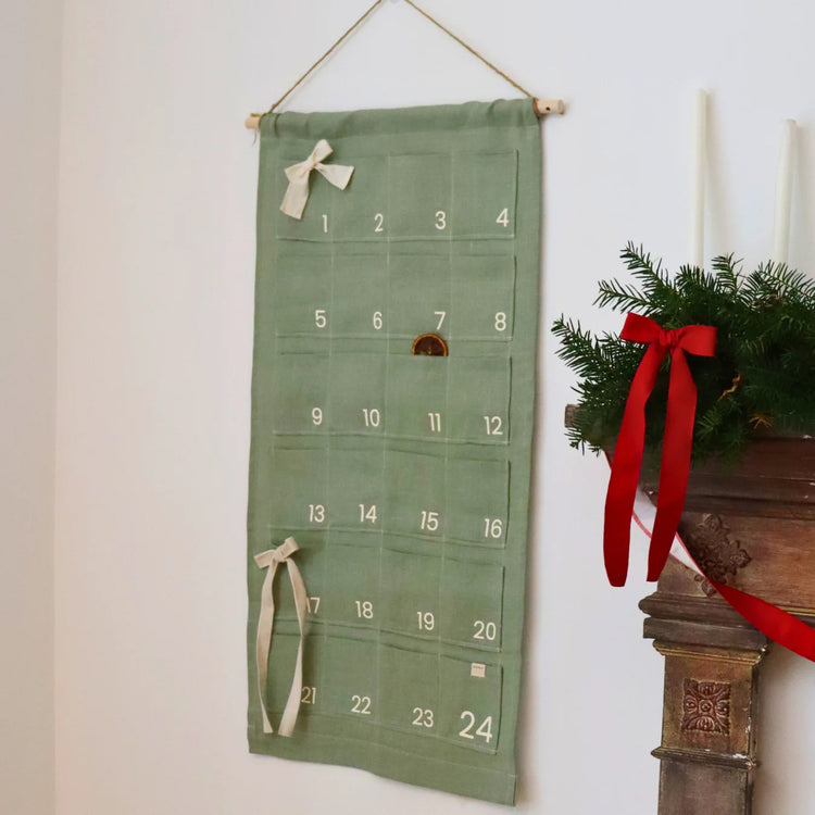 Eucalyptus Advent Calendar made from recycled fabric