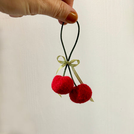 Ornement Cerises en laine recyclé