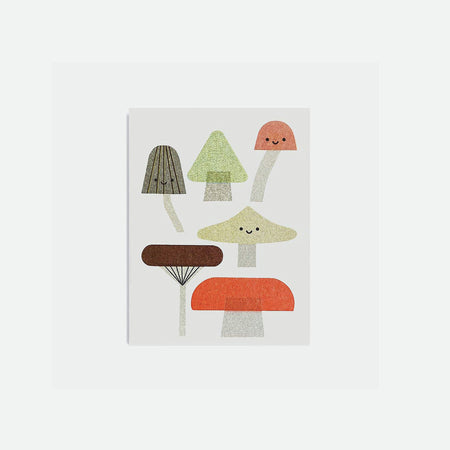 Small risograph card / poster Mushrooms