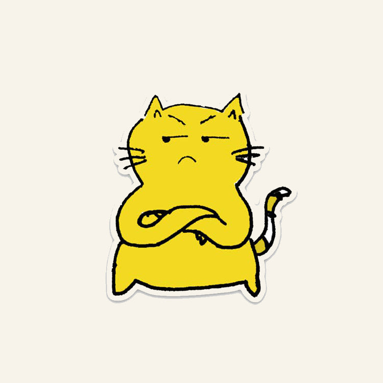 Autocollant Chat Pas content
