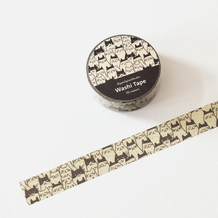 Ruban Washi Chats minimalistes