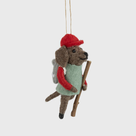 Ornement en feutre Chien randonnée