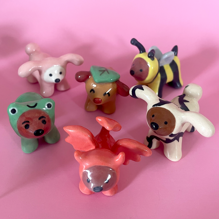 Figurine en céramique Chiens déguisés [modèles variés]