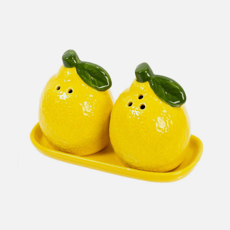 Ensemble salière et poivrière citron