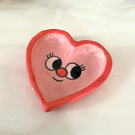 Heart ceramic trinket dish