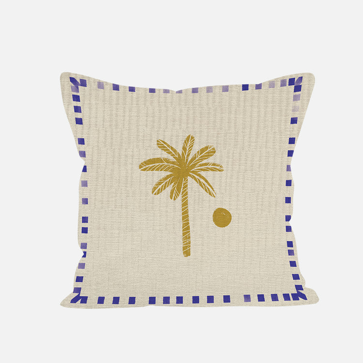 Yellow palm tree decorative cushion