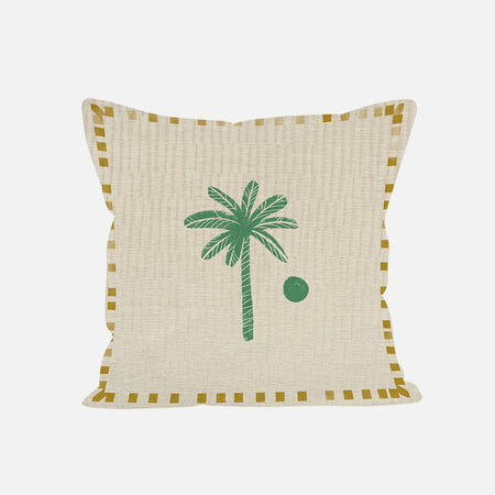 Green palm tree decorative cushion