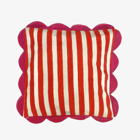 Red striped cushion cover