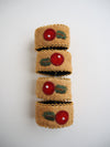 Set of 4 Cranberry Napkin Rings