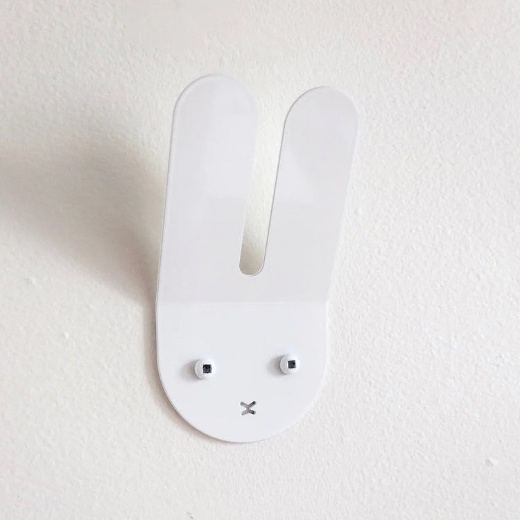 White rabbit wall hook
