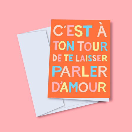 Carte de souhaits 'C'est à ton tour'