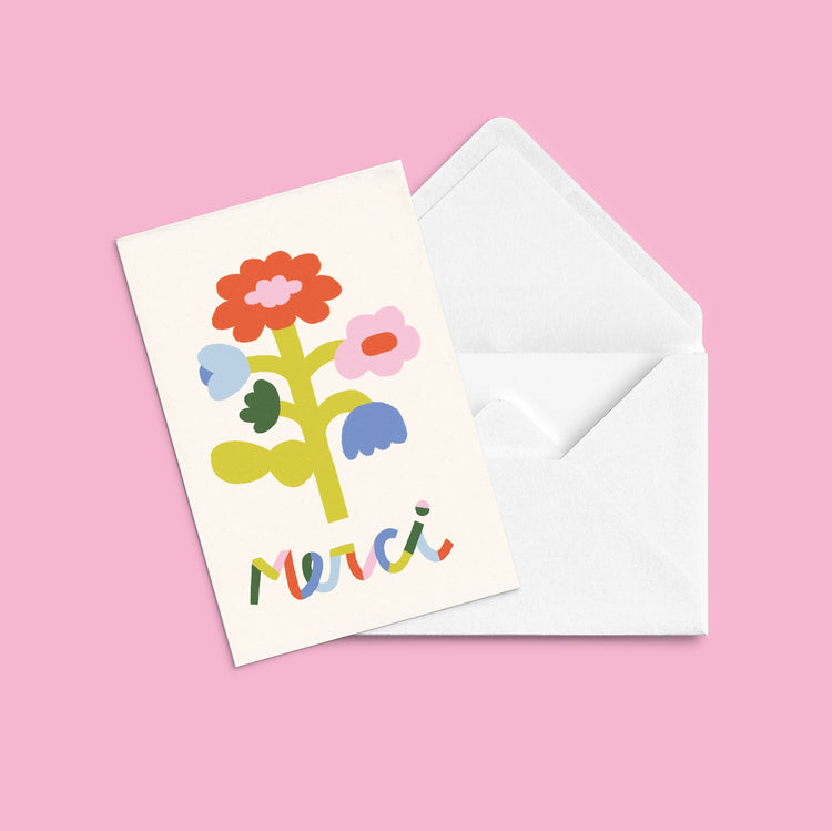 Carte de souhaits Merci Fleuri