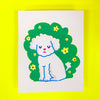 Affiche sérigraphie 'Sleepy Flower Field Pup'