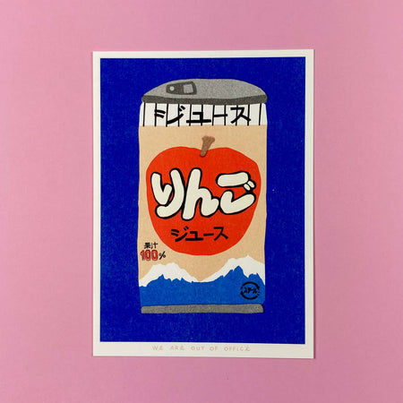 Affichette risographie 'Can of Japanese Apple Juice'