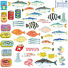 Mini boîte Hako de 40 autocollants Poissons