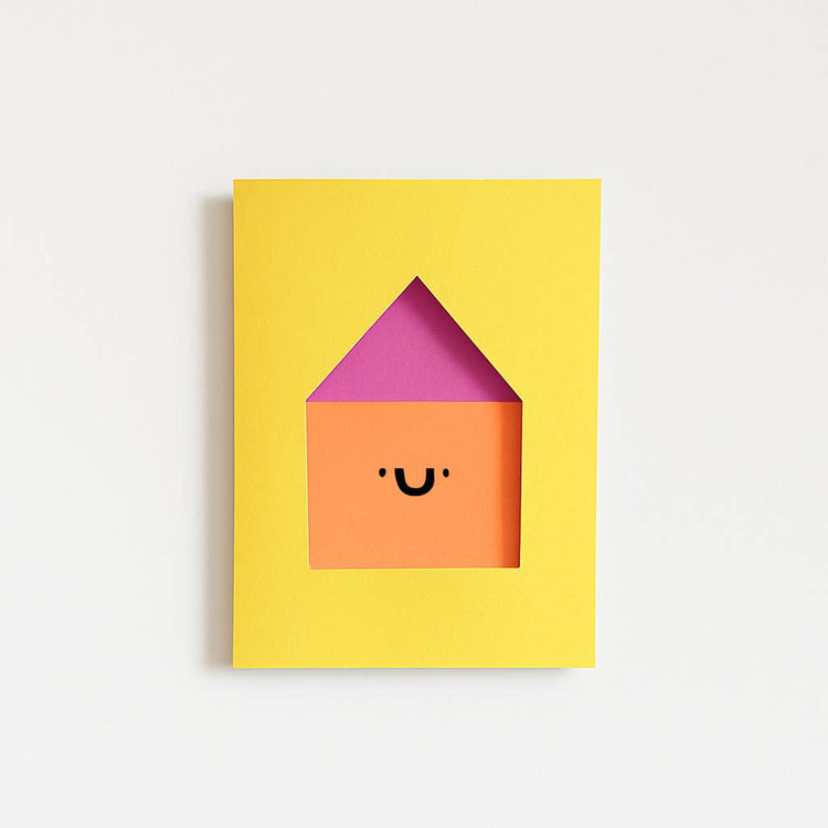 Carte découpée 'Nouvelle maison'