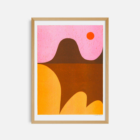 Affiche risographie 'Desert Sun 1'