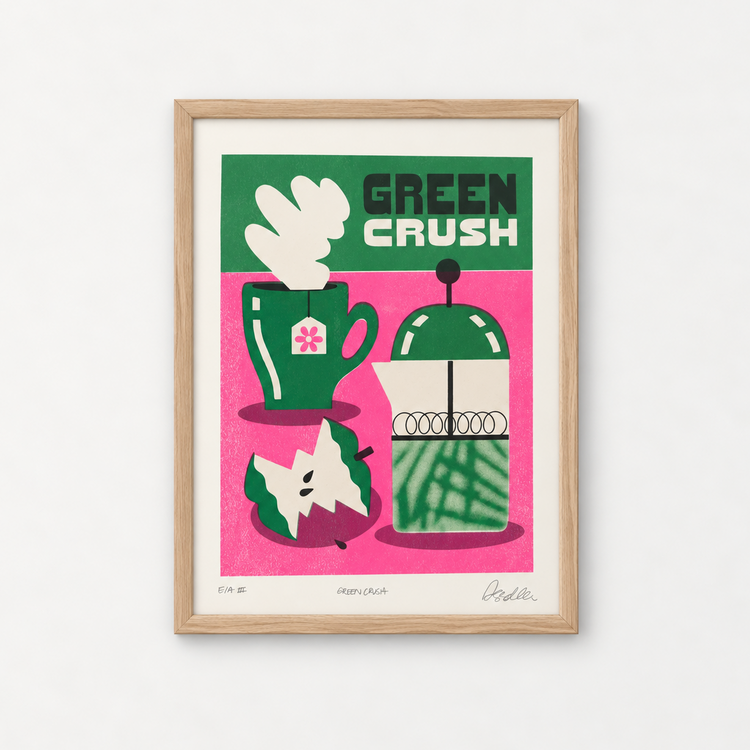 Affiche risographie 'Green Crush'