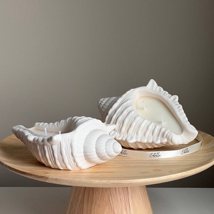 Bougie coquillage lavande et sel de mer