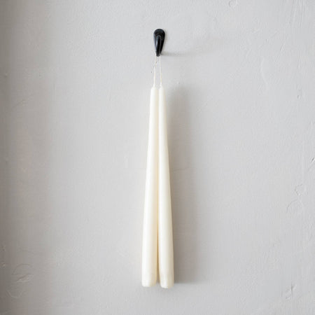 Ivory taper candle duo
