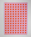 Dishcloth 'Squares Lilac/Warm Red' Tea Towel