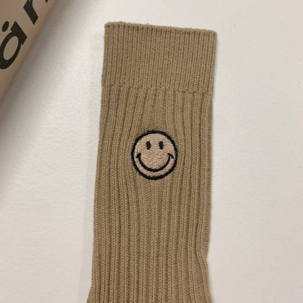 Embroidered Smiley Socks [varied colors]
